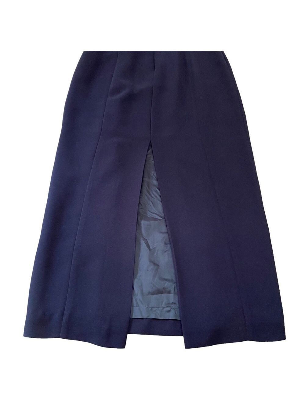 Jones New York Evening Navy Maxi Dress Size 10 Satin Band Classic Elegant - Picture 7 of 16